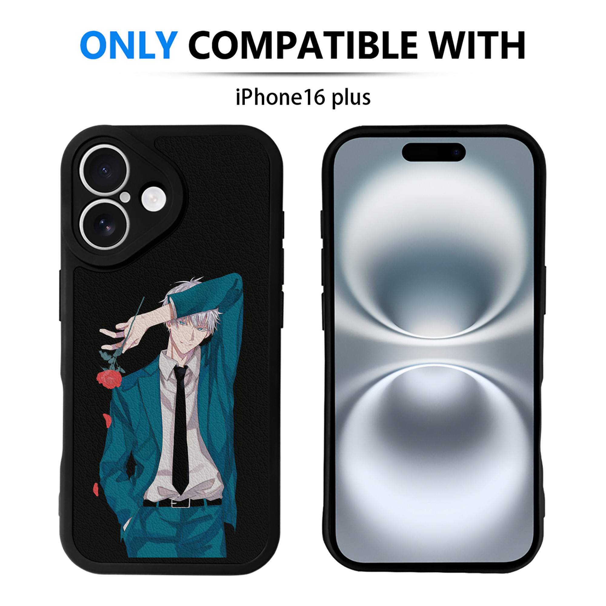 （画像用） 呪術廻戦 Jujutsu Kaisen 【iPhone 16シリーズ対応】シリコンスマホケース（レザー調） 材質：シリコン
